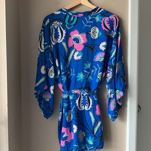 JOSIE NATORI Floral Kabuki Sleeve Coverup Robe - Picture 8 of 9